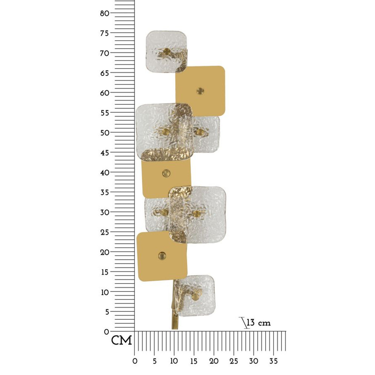Lampada a Parete MF58, Oro, Metallo, 24x13x76 cm, Seven Design