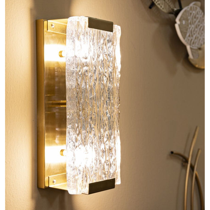 Lampada a Parete MF59, Oro, Metallo, 36x15x10 cm, Seven Design