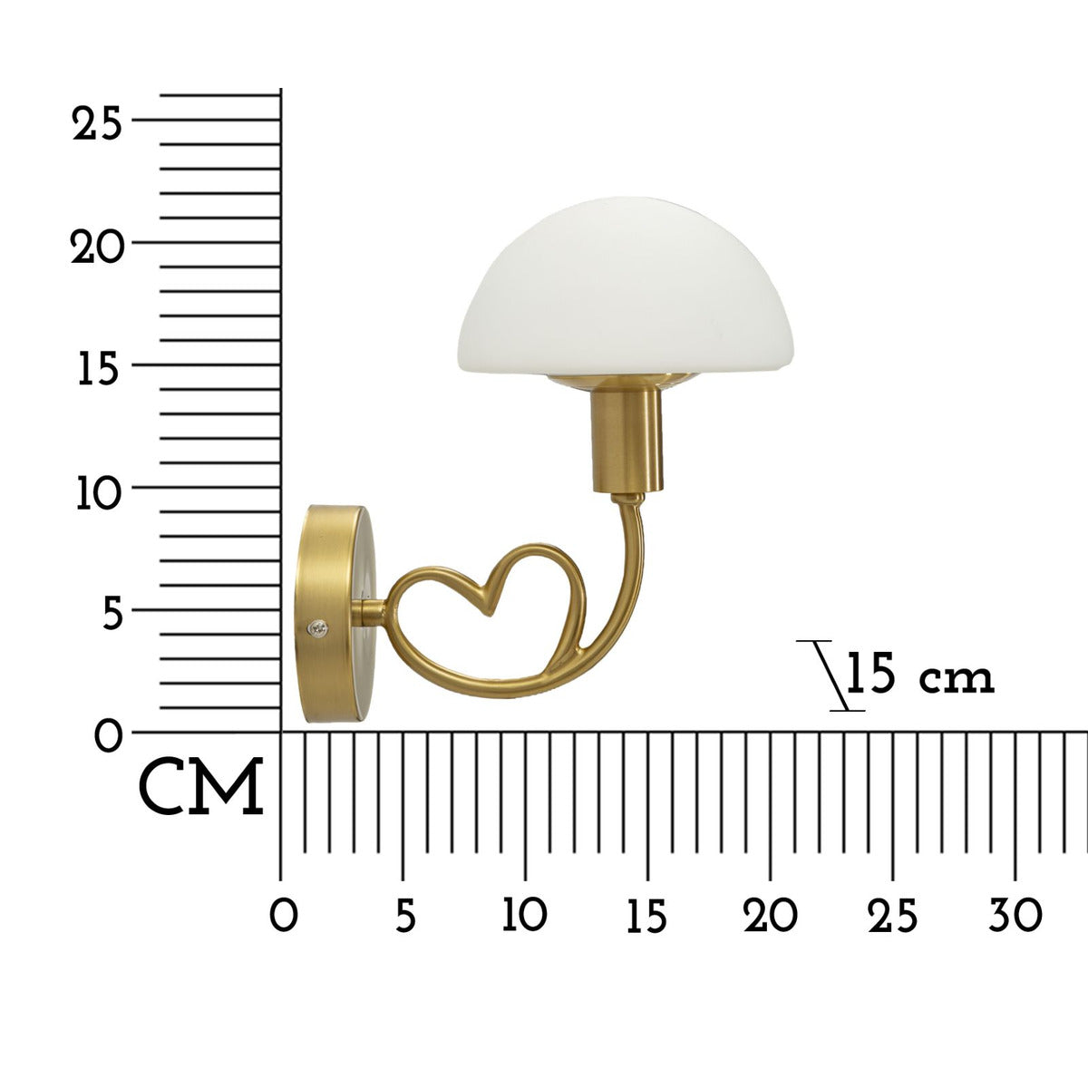 Lampada a Parete MF69, Oro, Metallo, 23x15x22 cm, Seven Design