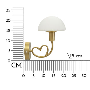 Lampada a Parete MF69, Oro, Metallo, 23x15x22 cm, Seven Design