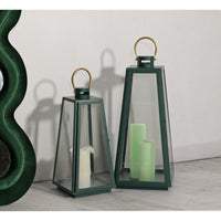Lanterna Genofeffa, Verde, Metallo, 25x25x57 cm, Seven Design