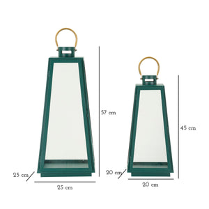 Lanterna Genofeffa, Verde, Metallo, 25x25x57 cm, Seven Design