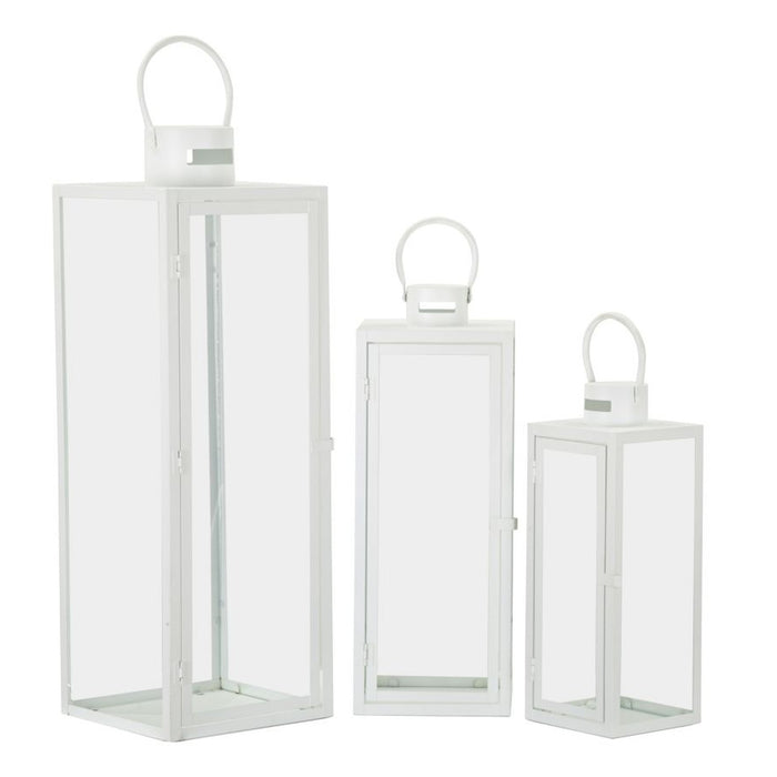 Lanterna Maris, Bianco, Metallo, 22x22x66 cm, Seven Design