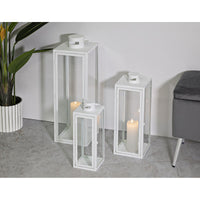 Lanterna Maris, Bianco, Metallo, 22x22x66 cm, Seven Design