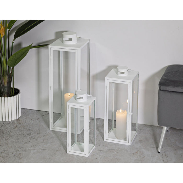 Lanterna Maris, Bianco, Metallo, 22x22x66 cm, Seven Design