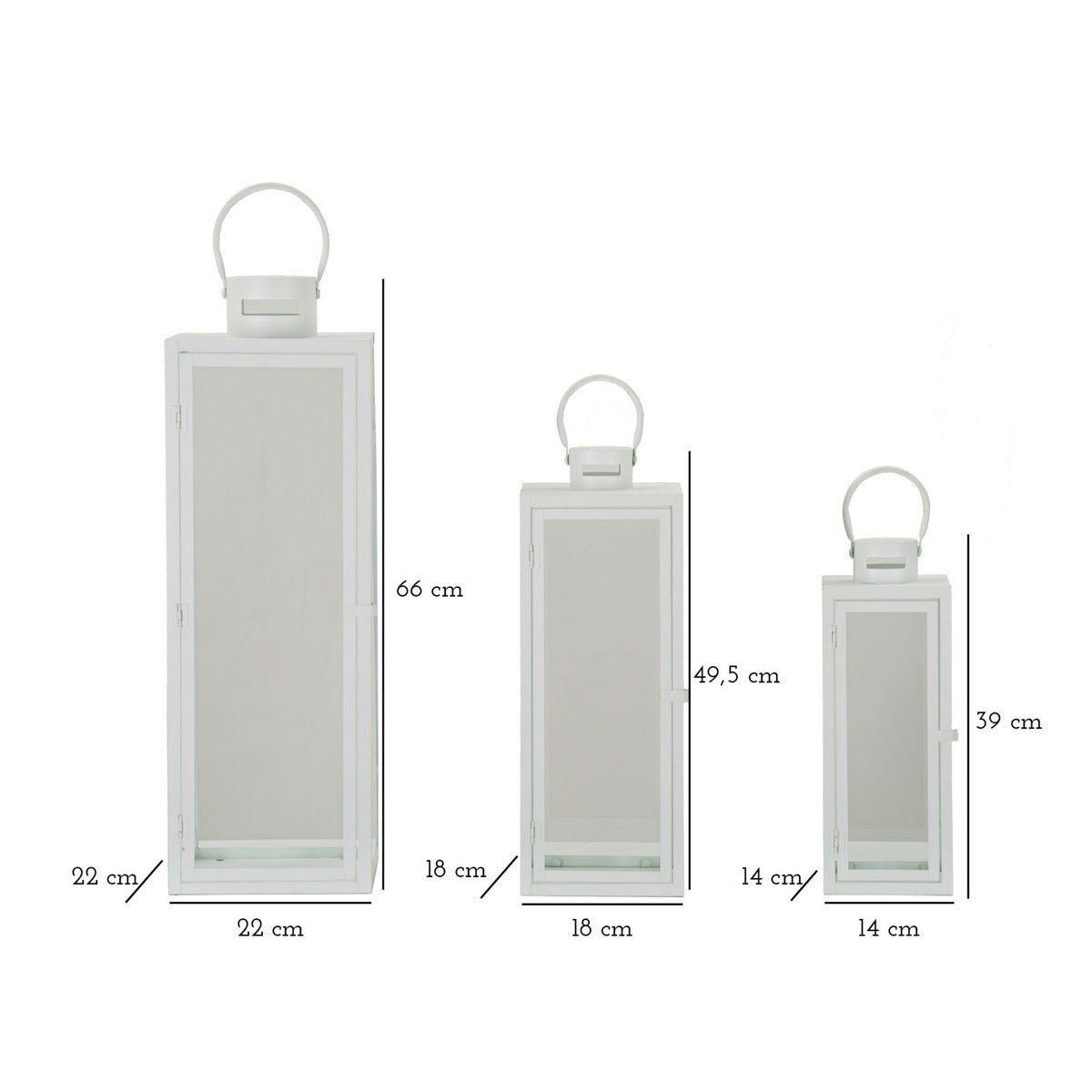 Lanterna Maris, Bianco, Metallo, 22x22x66 cm, Seven Design