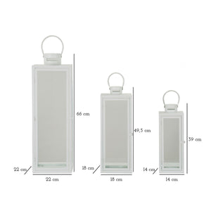 Lanterna Maris, Bianco, Metallo, 22x22x66 cm, Seven Design