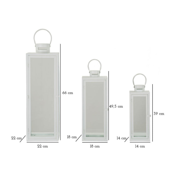 Lanterna Maris, Bianco, Metallo, 22x22x66 cm, Seven Design