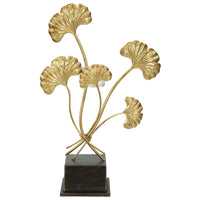 Portacandela Foglia 60, Oro, Metallo, 29x12,5x44 cm, Seven Design