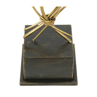 Portacandela Foglia 60, Oro, Metallo, 29x12,5x44 cm, Seven Design