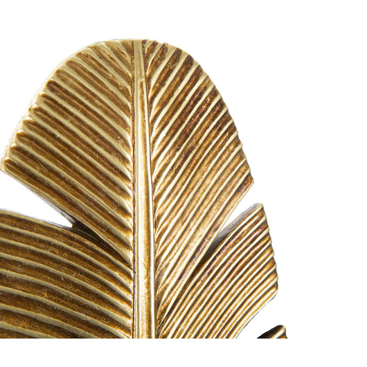 Portacandela Foglia 2, Oro, Poliresina, 12,8x8,9x31,2 cm, Seven Design