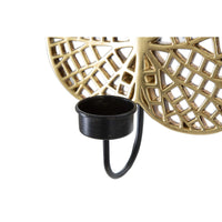 Portacandela Foglia 3, Oro, Poliresina, 20x8x22,2 cm, Seven Design