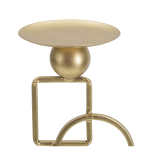 Portacandela MF343, Oro, Marmo, 13x10x31,5 cm, Seven Design