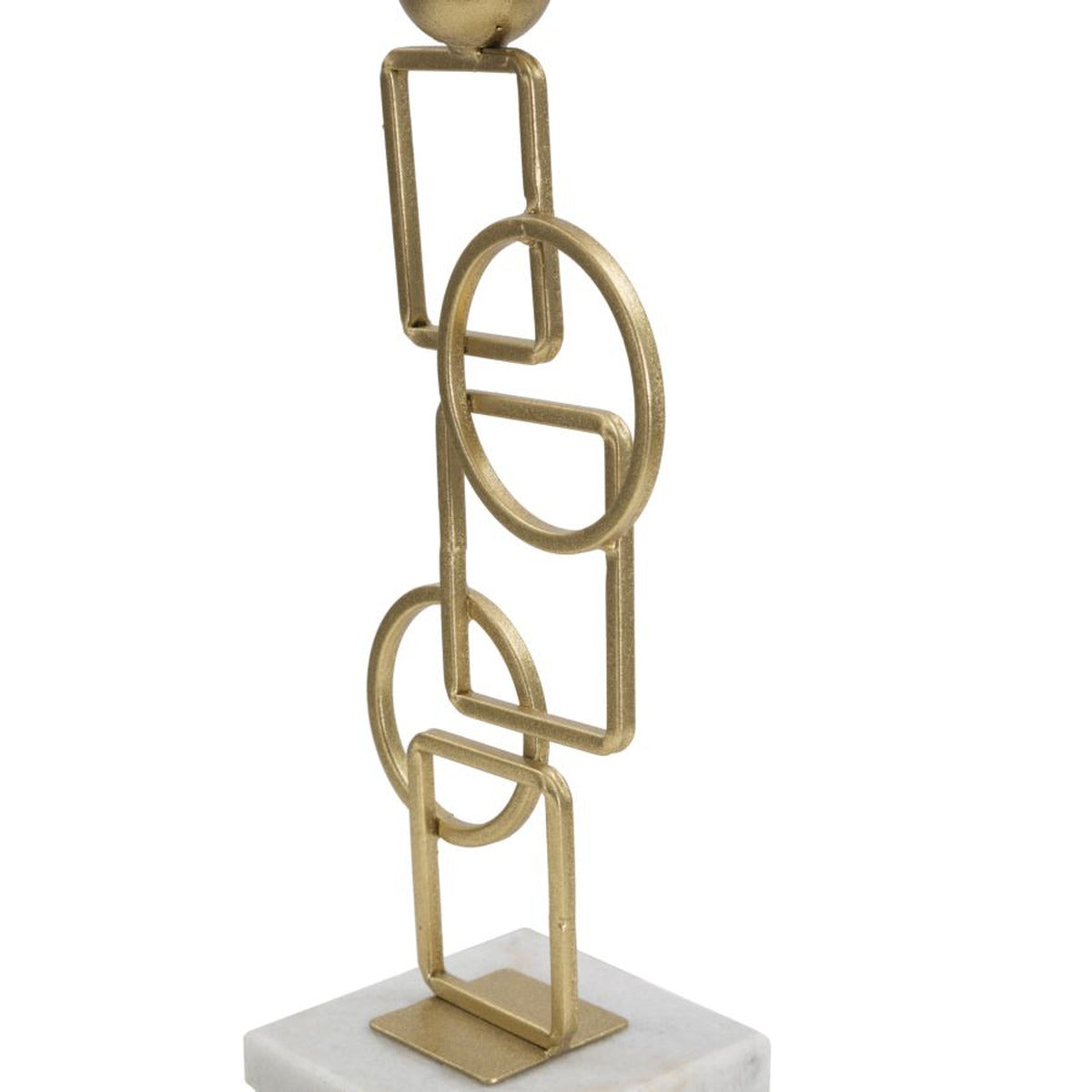 Portacandela MF343, Oro, Marmo, 13x10x31,5 cm, Seven Design