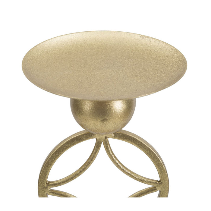 Portacandela MF344, Oro, Marmo, 10x10x32 cm, Seven Design