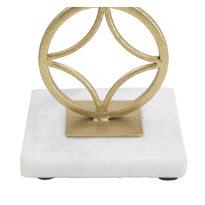 Portacandela MF344, Oro, Marmo, 10x10x32 cm, Seven Design