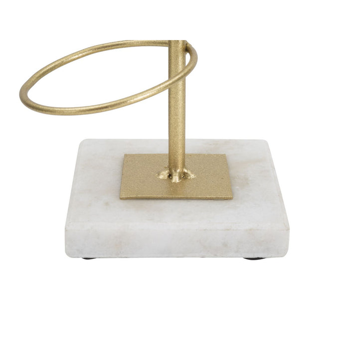 Portacandela MF341, Oro, Marmo, 14x13x46 cm, Seven Design