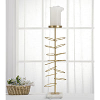 Portacandela MF341, Oro, Marmo, 14x13x46 cm, Seven Design