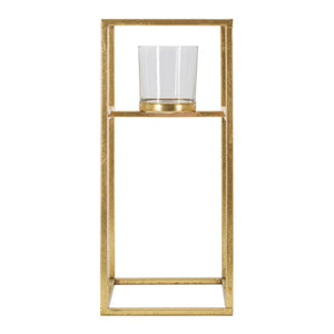 Portacandela MF347, Oro, Metallo, 15x15x35 cm, Seven Design