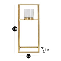 Portacandela MF347, Oro, Metallo, 15x15x35 cm, Seven Design