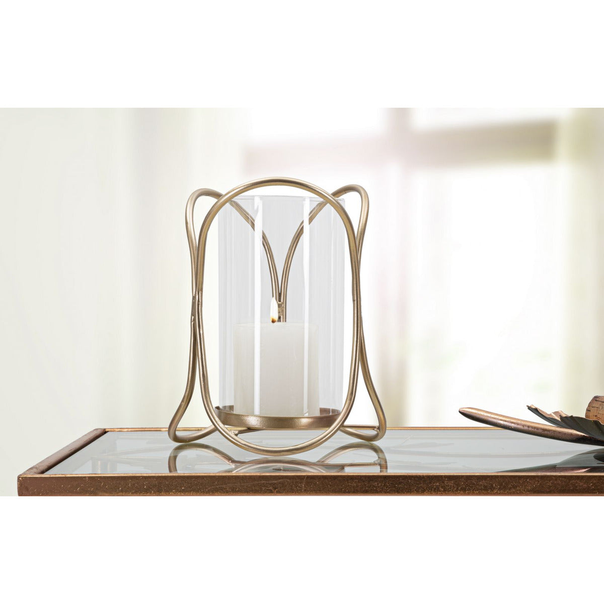 Portacandela MF349, Marrone, Metallo, 16x16x21,5 cm, Seven Design