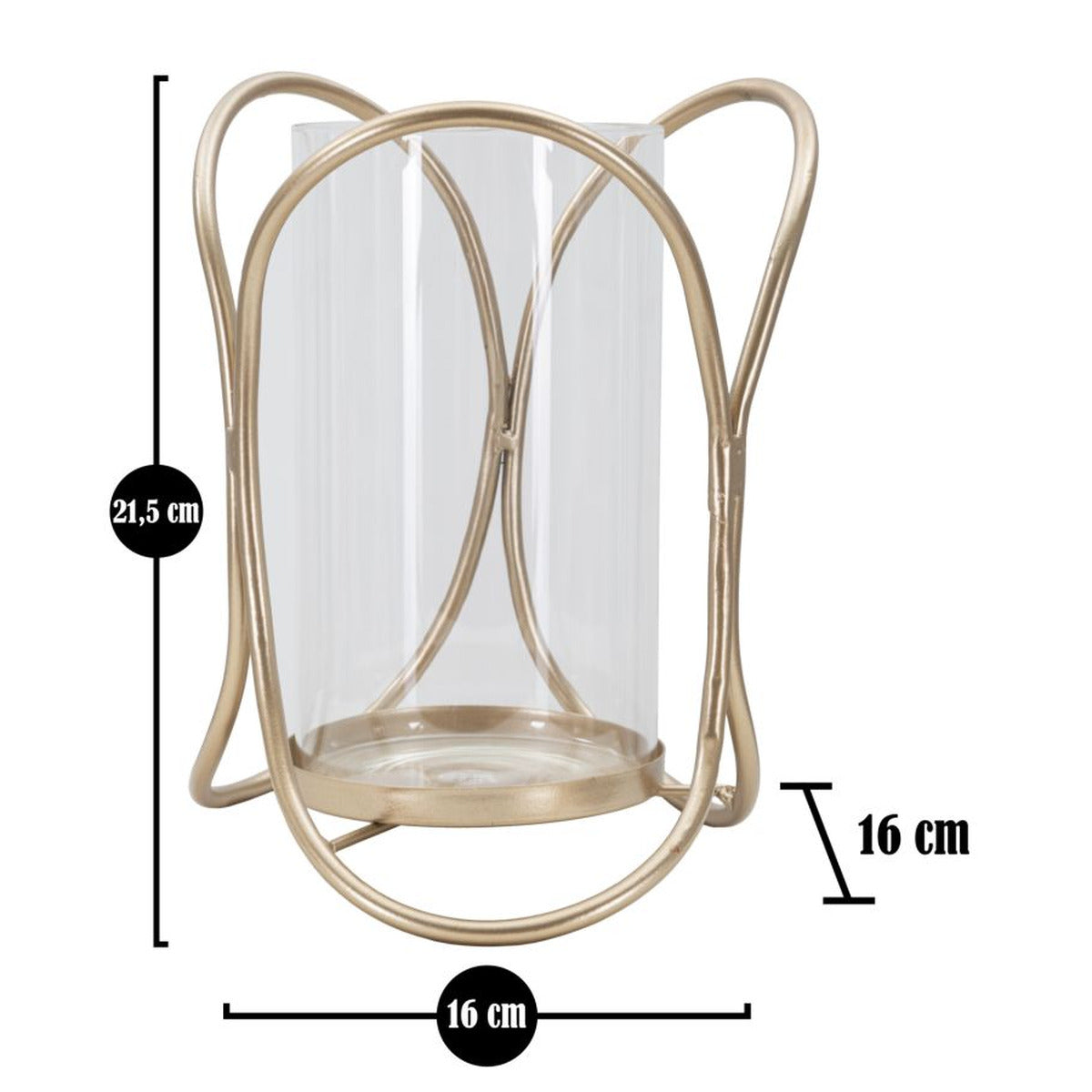 Portacandela MF349, Marrone, Metallo, 16x16x21,5 cm, Seven Design