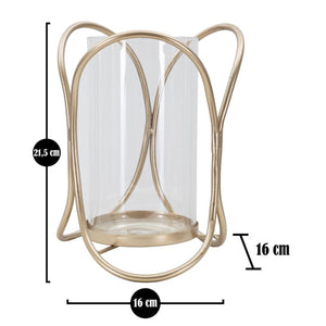 Portacandela MF349, Marrone, Metallo, 16x16x21,5 cm, Seven Design