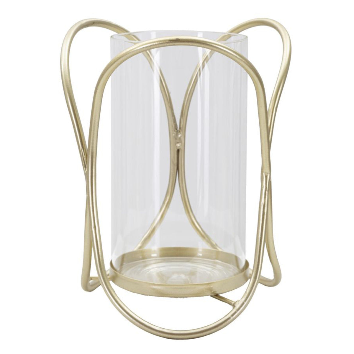 Portacandela MF350, Oro, Metallo, 16x16x21,5 cm, Seven Design