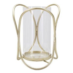 Portacandela MF350, Oro, Metallo, 16x16x21,5 cm, Seven Design