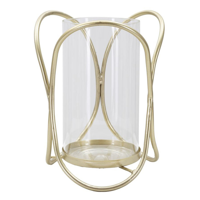 Portacandela MF350, Oro, Metallo, 16x16x21,5 cm, Seven Design