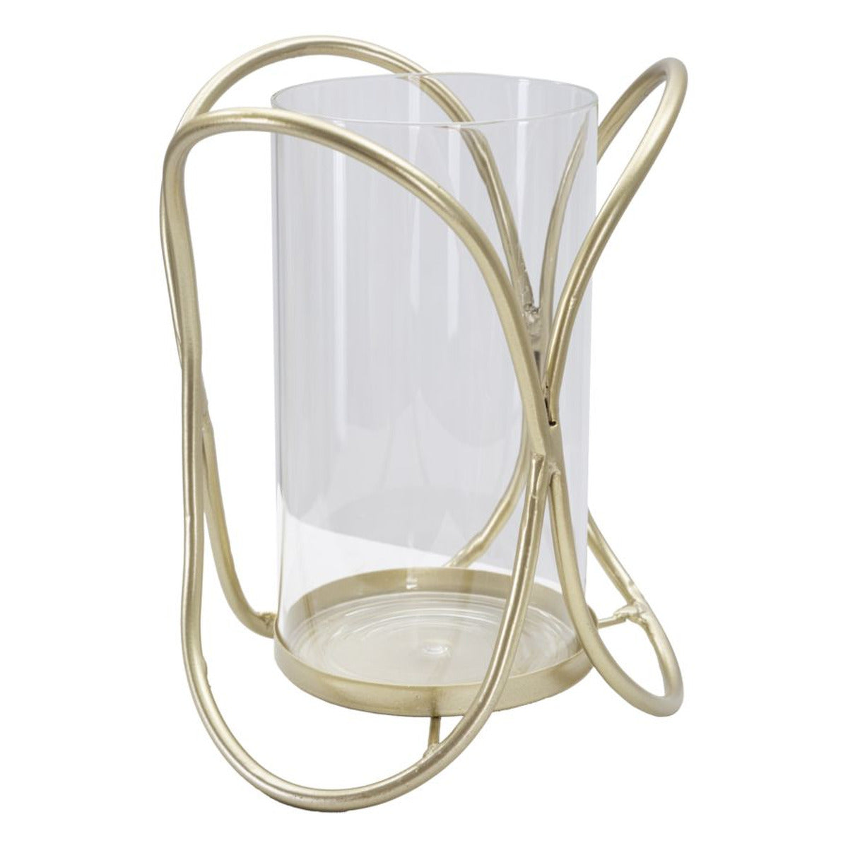 Portacandela MF350, Oro, Metallo, 16x16x21,5 cm, Seven Design