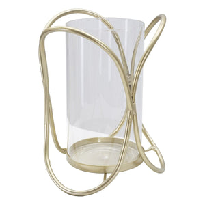 Portacandela MF350, Oro, Metallo, 16x16x21,5 cm, Seven Design