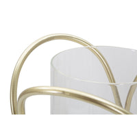 Portacandela MF350, Oro, Metallo, 16x16x21,5 cm, Seven Design