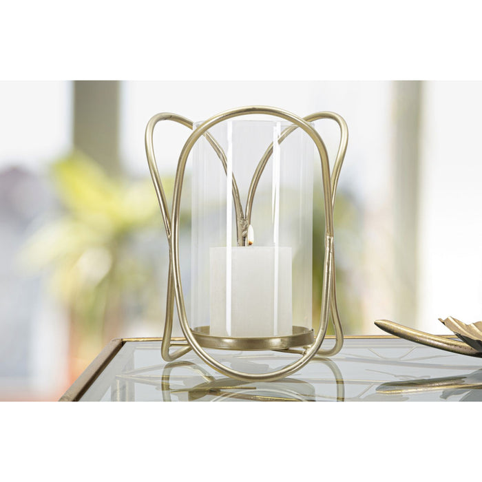 Portacandela MF350, Oro, Metallo, 16x16x21,5 cm, Seven Design