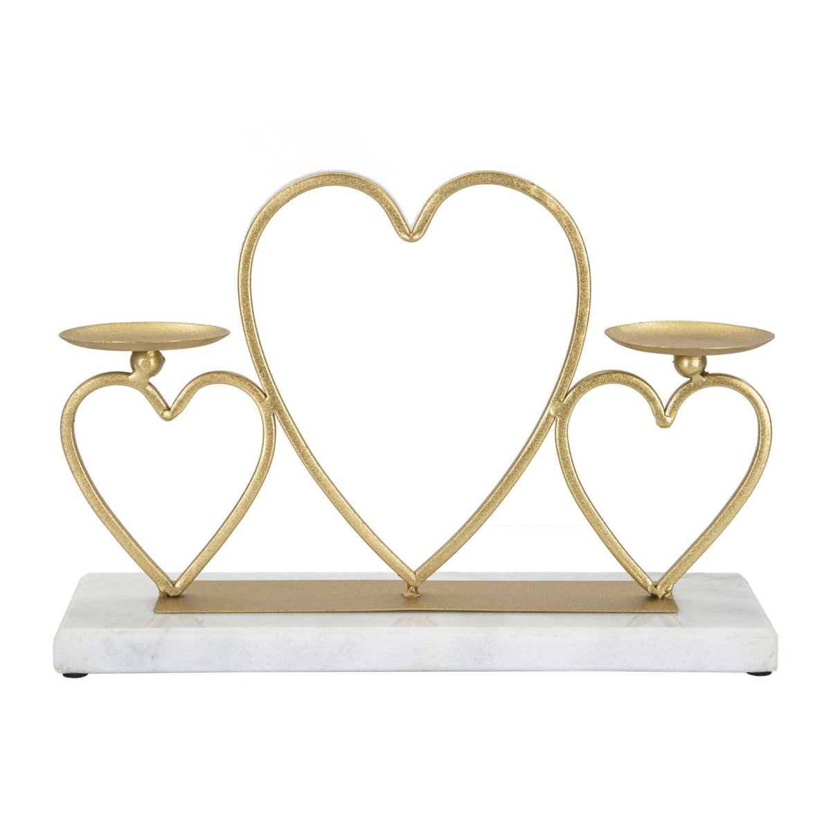 Portacandela MF338, Oro, Marmo, 30x9x20 cm, Seven Design