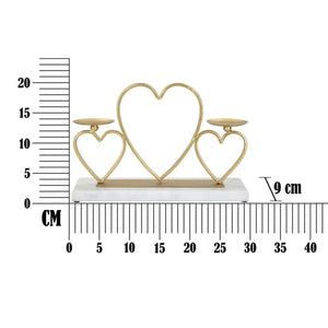 Portacandela MF338, Oro, Marmo, 30x9x20 cm, Seven Design