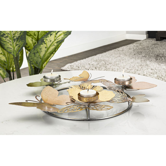 Portacandela Farfalla 22, Multicolore, Metallo, 39x35,5x7 cm, Seven Design