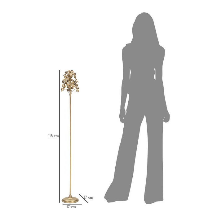 Portacandela MF335, Oro, Metallo, 17x17x118 cm, Seven Design