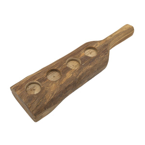 Portacandela Natura 5, Marrone, Legno, 51x14x6 cm, Seven Design