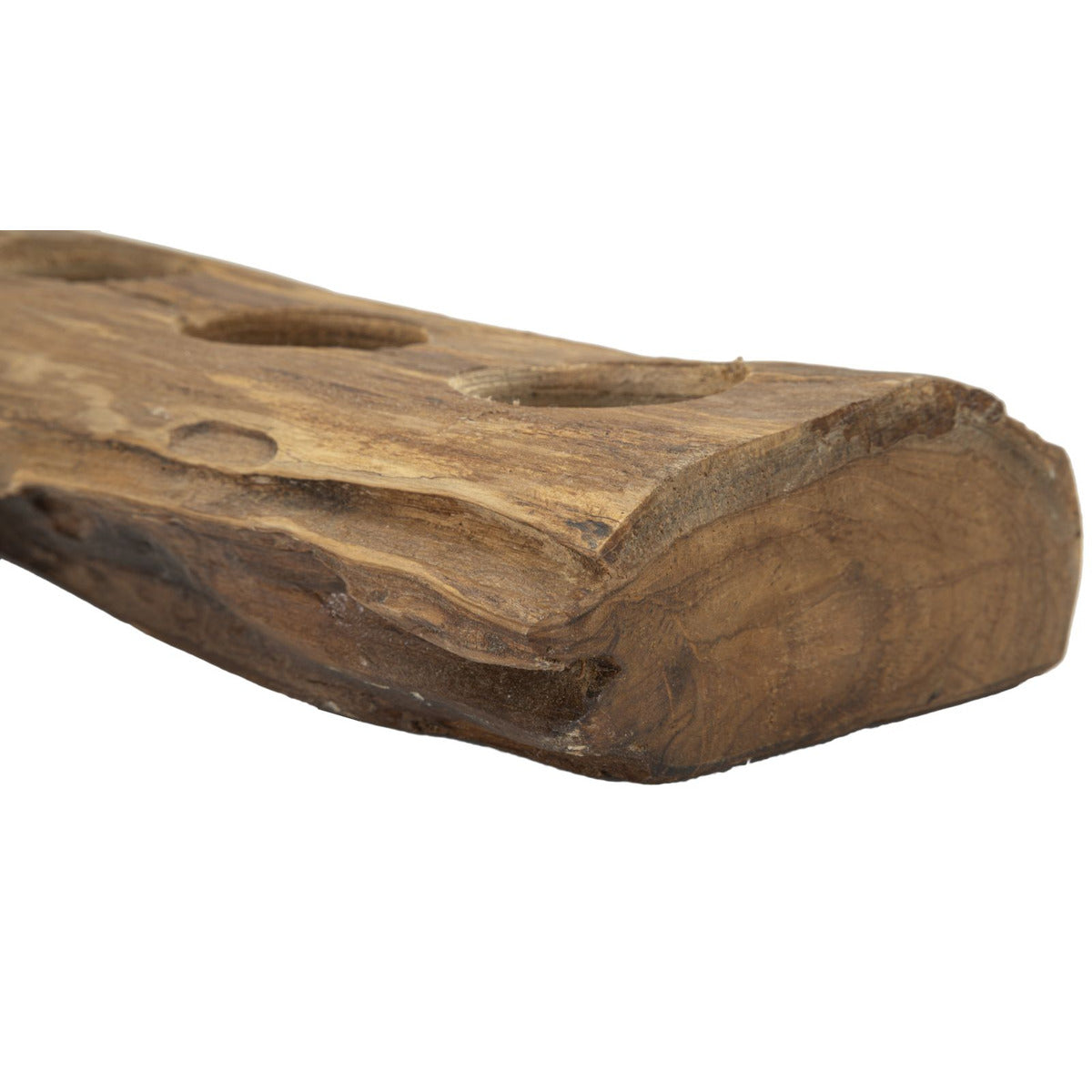 Portacandela Natura 5, Marrone, Legno, 51x14x6 cm, Seven Design