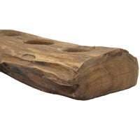 Portacandela Natura 5, Marrone, Legno, 51x14x6 cm, Seven Design