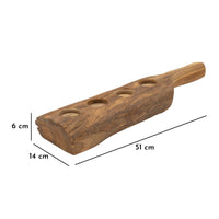 Portacandela Natura 5, Marrone, Legno, 51x14x6 cm, Seven Design