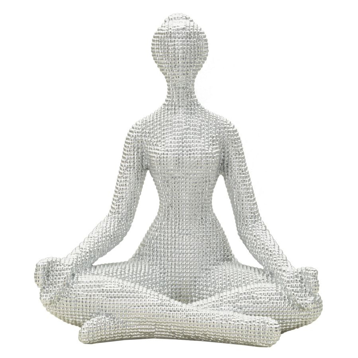Scultura Yoga, Bianco, Poliresina, 23x20,5x15,5 cm, Seven Design