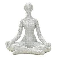 Scultura Yoga, Bianco, Poliresina, 23x20,5x15,5 cm, Seven Design