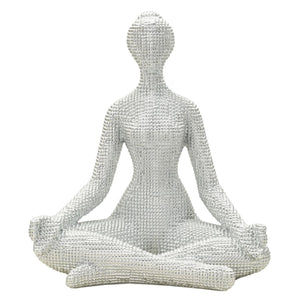 Scultura Yoga, Bianco, Poliresina, 23x20,5x15,5 cm, Seven Design