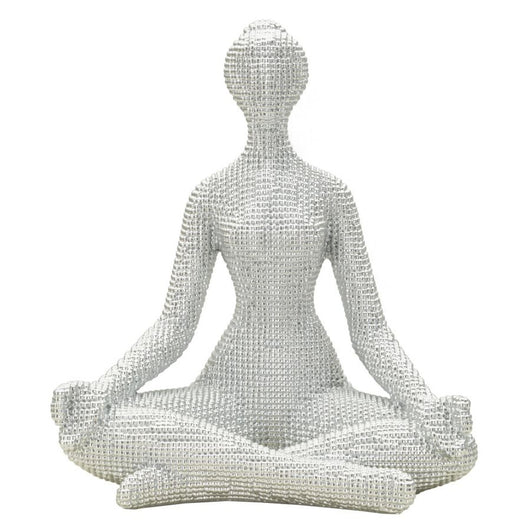 Scultura Yoga, Bianco, Poliresina, 23x20,5x15,5 cm, Seven Design
