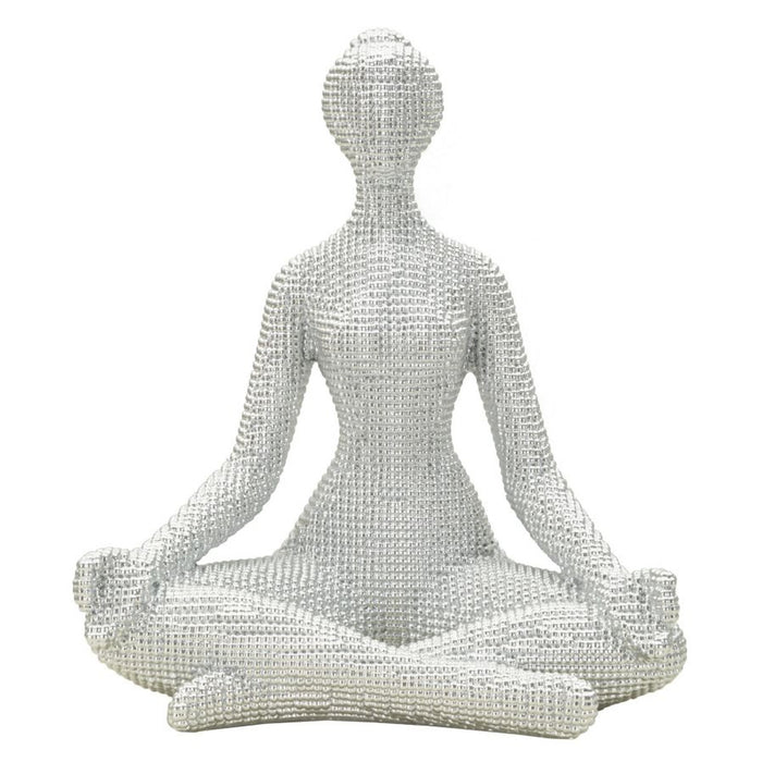 Scultura Yoga, Bianco, Poliresina, 23x20,5x15,5 cm, Seven Design