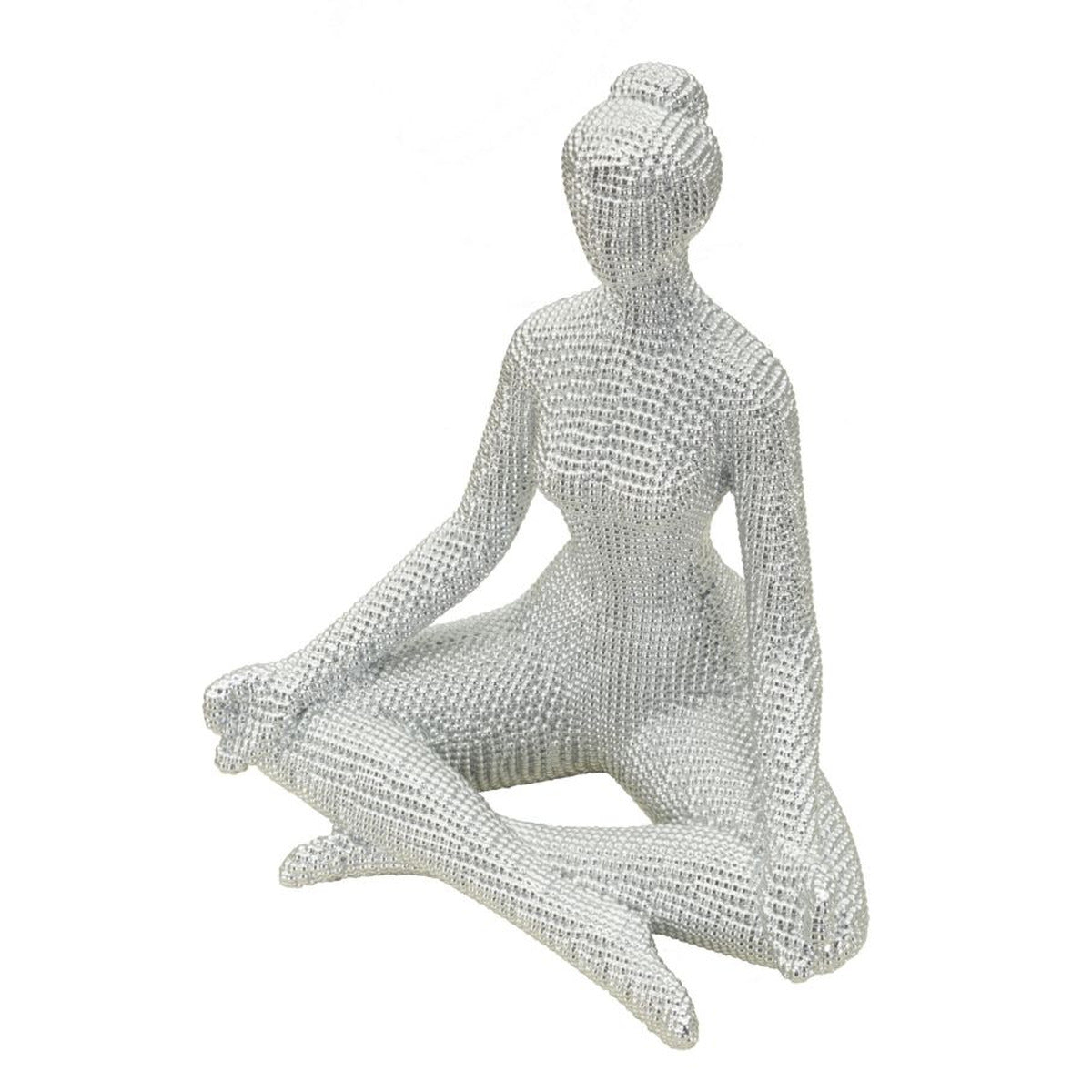 Scultura Yoga, Bianco, Poliresina, 23x20,5x15,5 cm, Seven Design