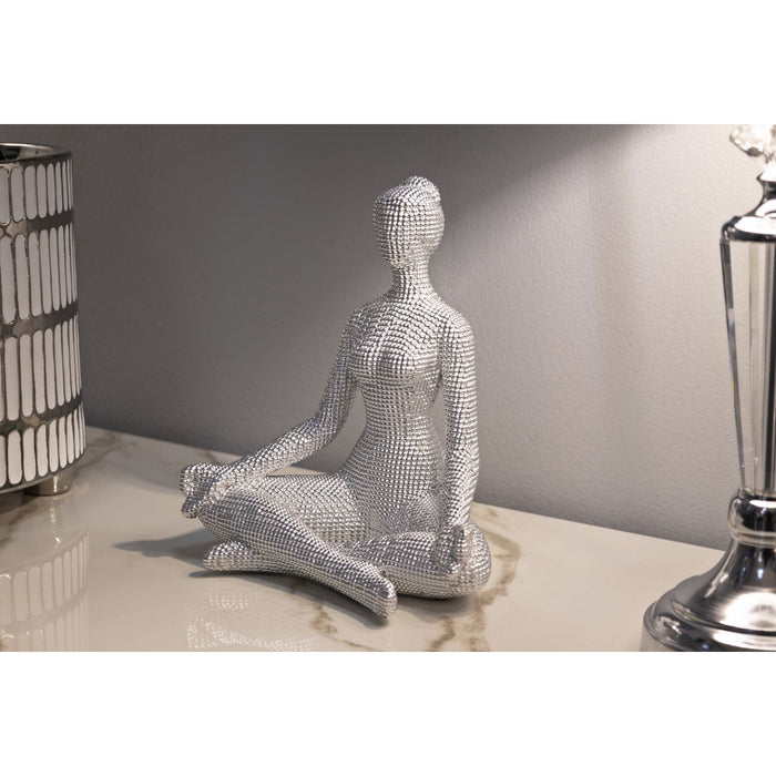 Scultura Yoga, Bianco, Poliresina, 23x20,5x15,5 cm, Seven Design