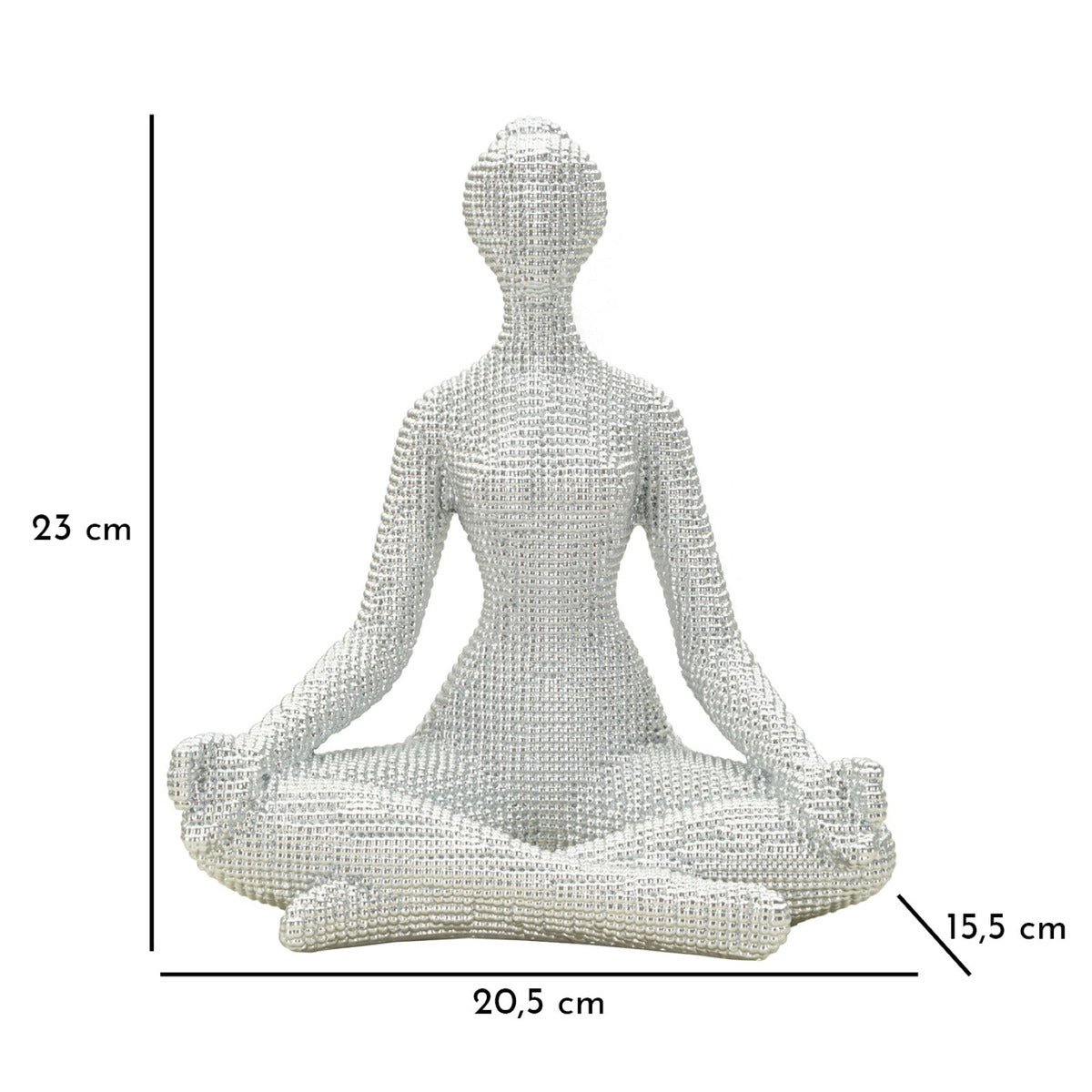 Scultura Yoga, Bianco, Poliresina, 23x20,5x15,5 cm, Seven Design